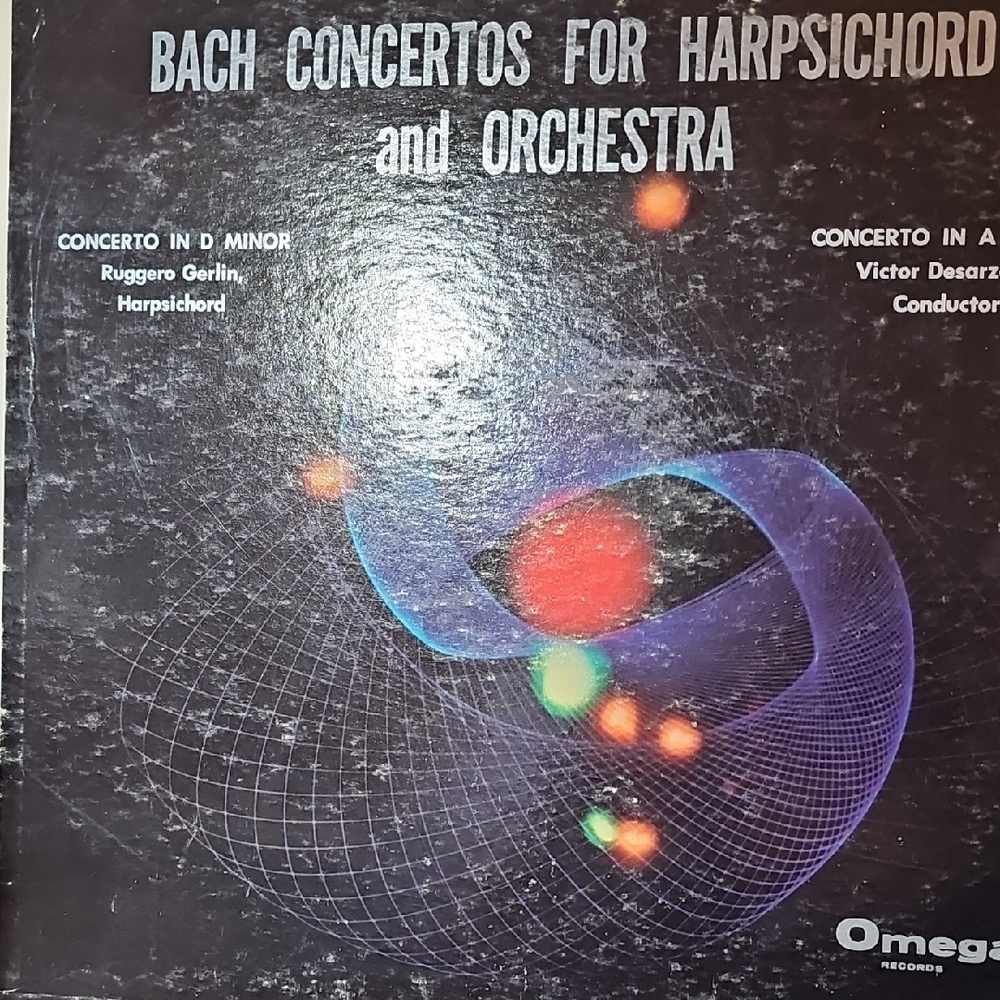 V040. Omega Bach Concertos Vinyl with Black and Multicolor Design